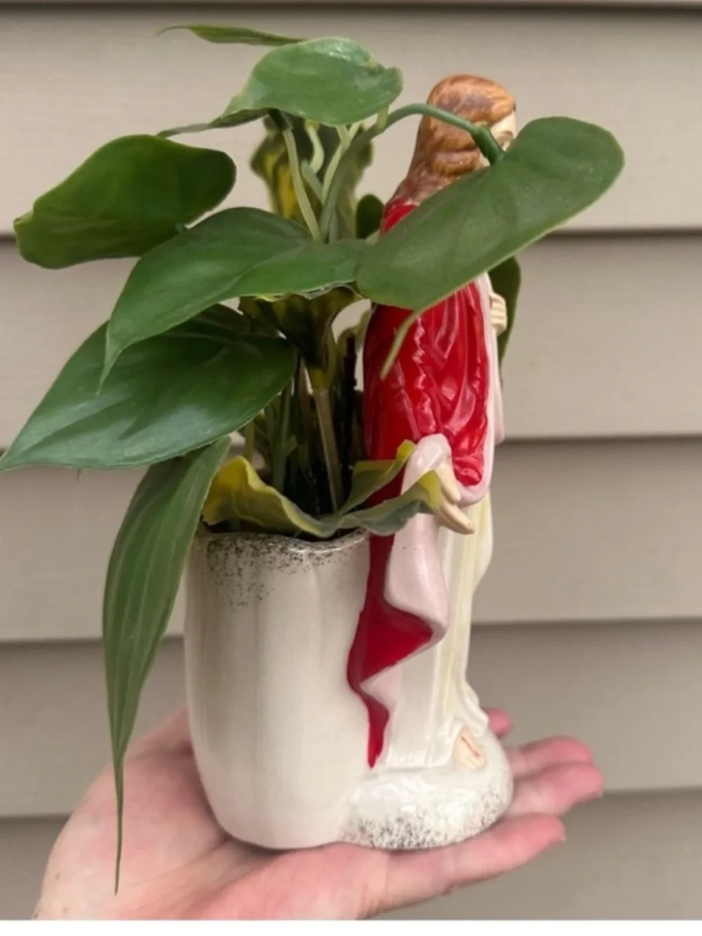 Vintage Sacred Heart Jesus Planter #4169 Made In Japan - Picture 4 of 4